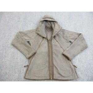 Kuhl‎ Flight Fleece Jacket Womens Medium Brown Hooded Sherpa Full Zip Thumbholes